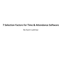 7 Selection Factors for Time & Attendance Software
