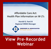 Health Plan Information on 2012 W-2's Pre-Recorded Demo