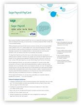 Sage Payroll PayCards